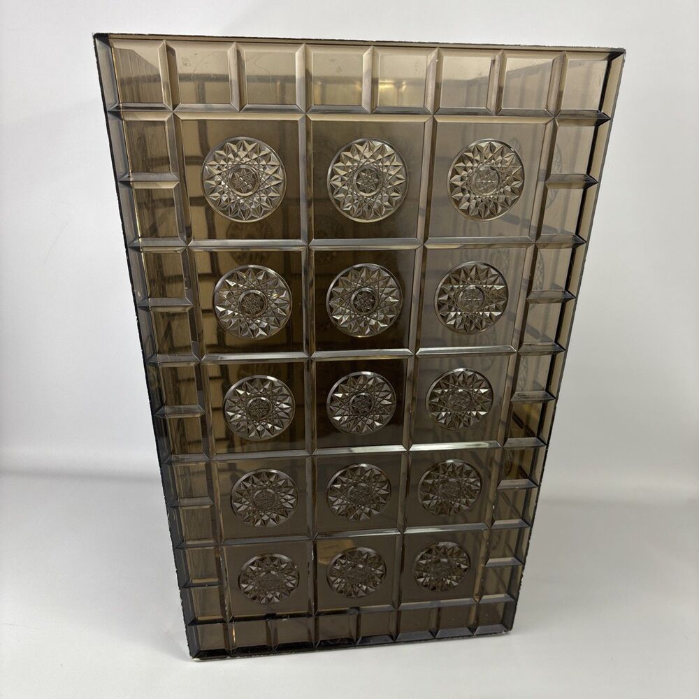 Vtg MCM Starburst Smoked Brown Geo Plastic Wastebasket – Reflections by Festival